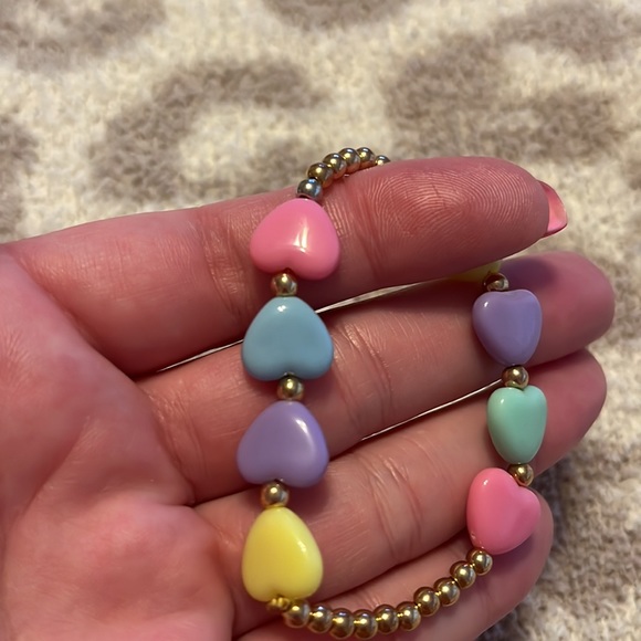 Set of 2 color coordinated beaded bracelets- Mickey Mouse and Hearts - Picture 3 of 5